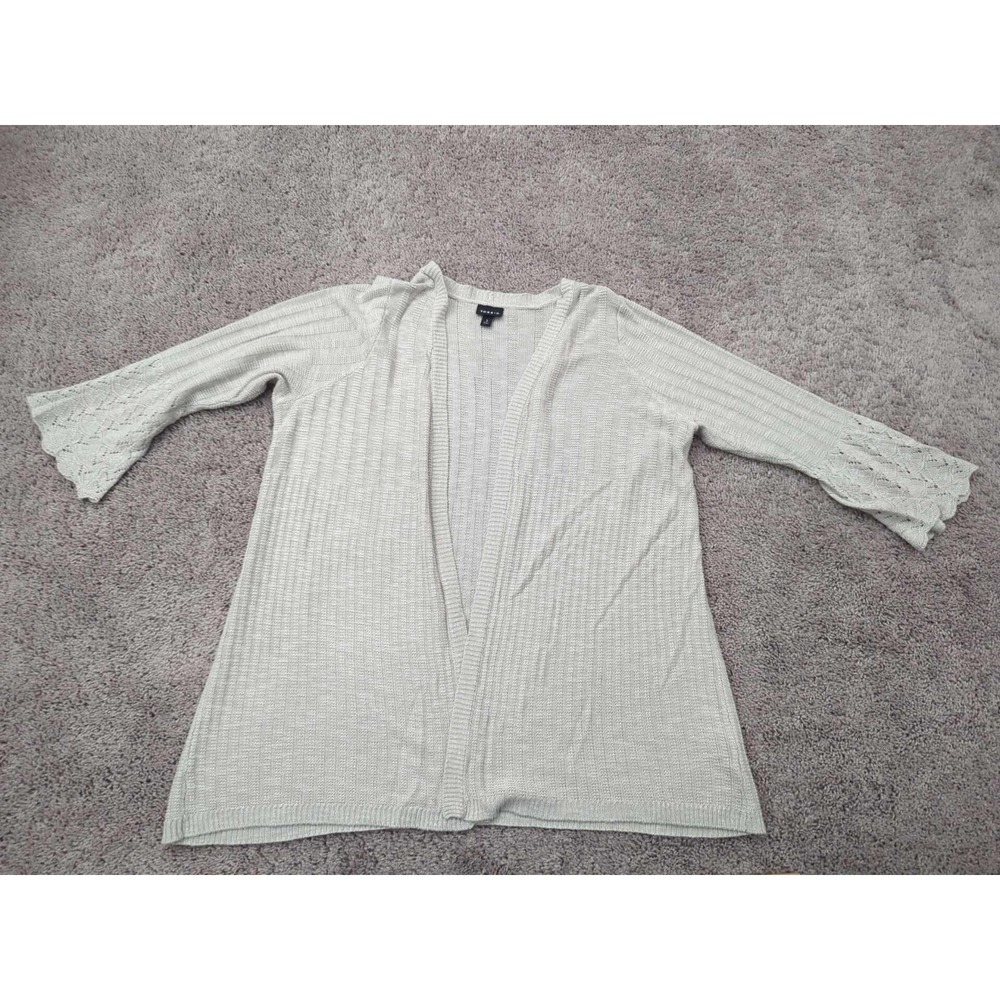 Torrid Cardigan Womens 3 Beige Open Front Sweater Ribbed Knit Lightweight